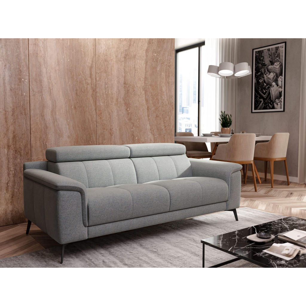 Thumbnail - Courtois Laville Sofa, Silber, Textil, Rechteckig, 212x82x103 cm, Wohnzimmer, Sofas & Couches, Sofas, 3-Sitzer Sofas