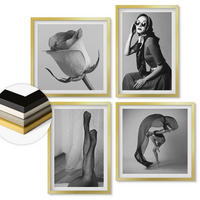 WANDBILDER 4er Set - 50x50 cm & 40x60 cm Goldrahmen - Stilvolle Porträts eleganter Frauen - Goldfarben, Kunststoff (50/50cm) - ArtPrintCave