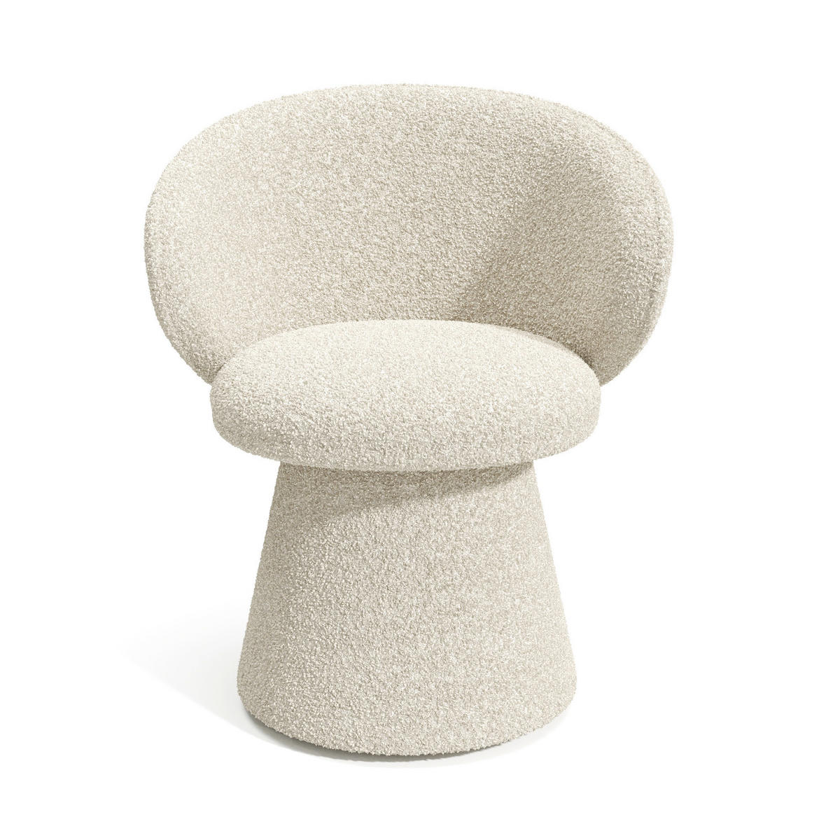 STUHL Bouclé-Stoff Creme 54cm - Creme, Textil (54/77.5/53.5cm) - Sia Home