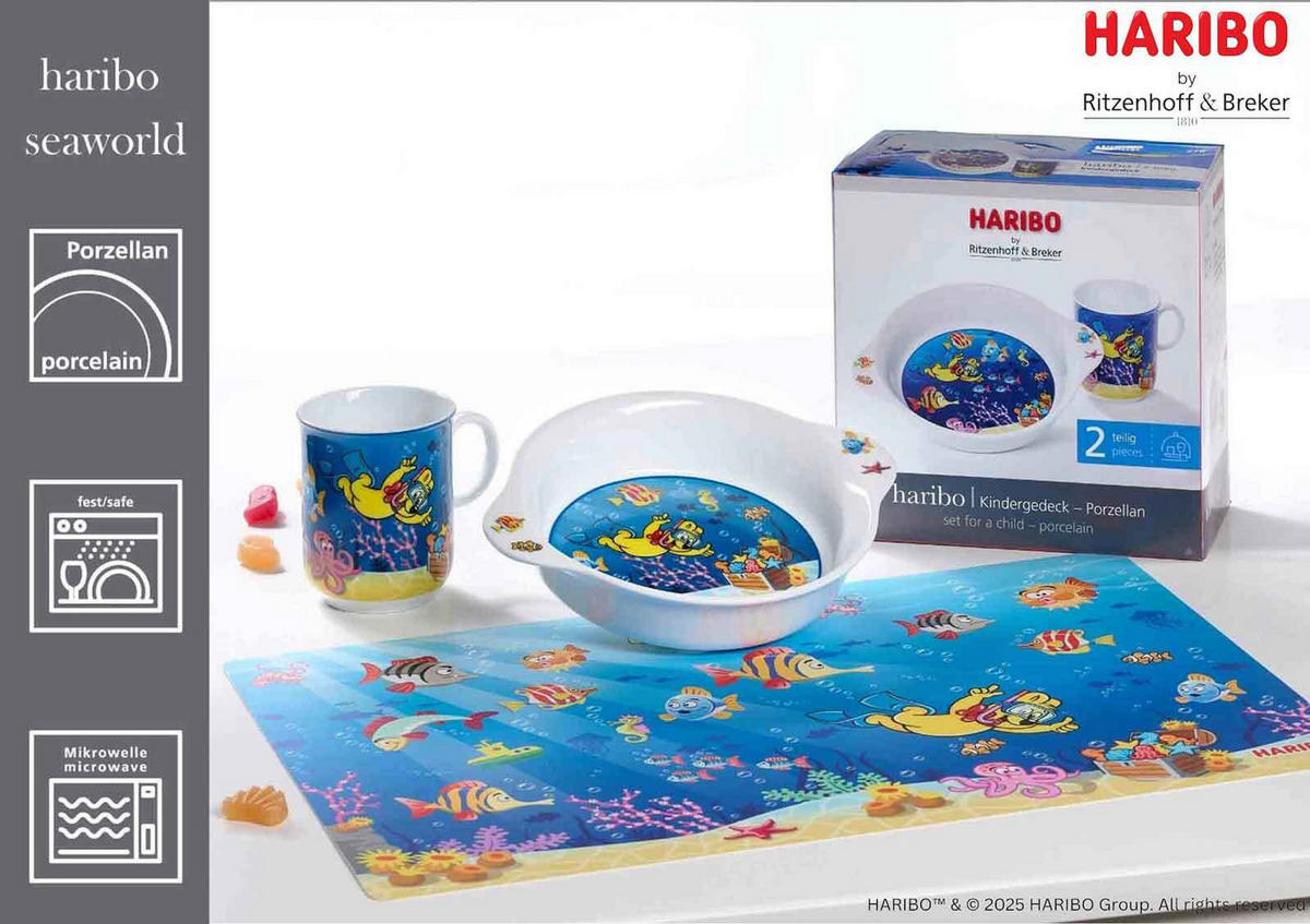 KINDERGESCHIRR-SET Haribo Seaworld bunt - Multicolor, Keramik (1/1/1cm) - Ritzenhoff Breker
