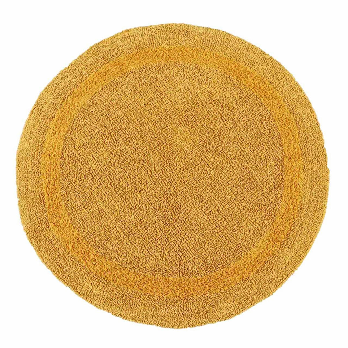 BADEMATTE 80 cm rund, 100% Baumwolle, wendbar - Gelb, Textil (80/80cm) - Homescapes
