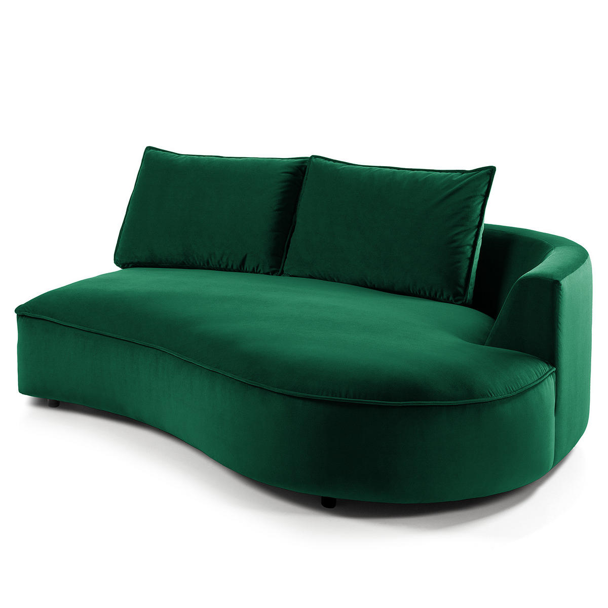 OTTOMANE - modular - Dunkelgrün/Schwarz, Kunststoff/Textil (196/82/146cm) - home24