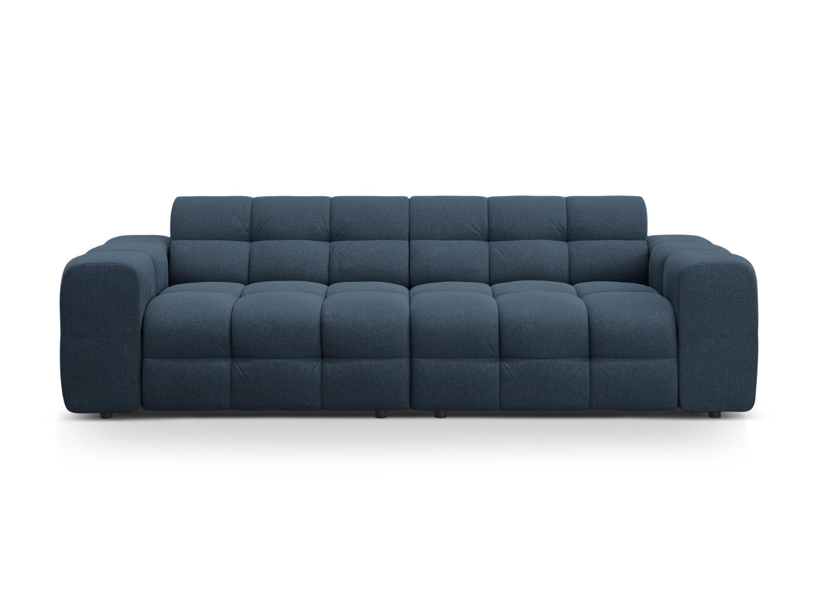 SOFA Kendal aus strukturiertem Stoff marineblau 4 Sitzplätze - Blau, Textil (255/79/103cm) - Micadoni
