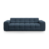 SOFA Kendal aus strukturiertem Stoff marineblau 4 Sitzplätze - Blau, Textil (255/79/103cm) - Micadoni