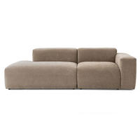 3-SITZER modulares Sofa HEAVEN SET 1 Links, Breite 255 cm Webstoff Braun - Schwarz/Braun, Holz/Kunststoff (255/71/102cm) - Muffo