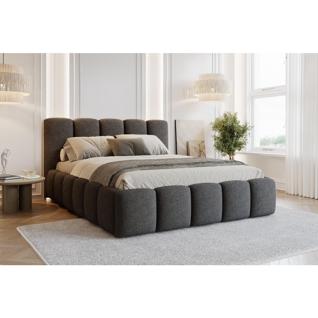 Thumbnail - Deine Möbel 24 Polsterbett, Grau, Holzwerkstoff, Holz, Textil, 200x200 cm, Schlafzimmer, Betten, Polsterbetten
