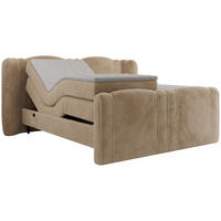 BOXBETT FORTINA 180/200 - Beige Plüsch - H4 - Beige, Holz/Textil (180/200cm) - MKS