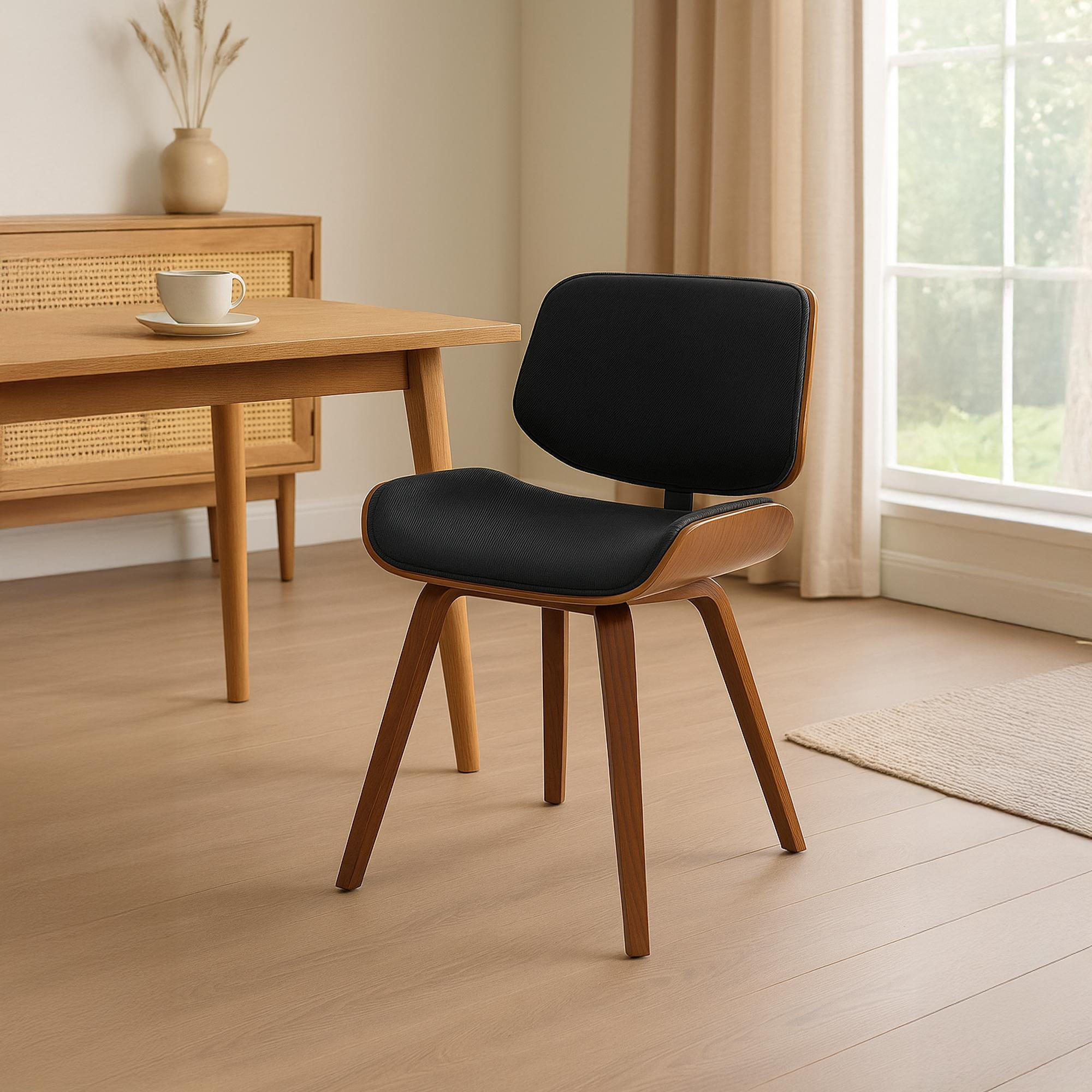 BESUCHERSTUHL Stoff Walnuss/Schwarz - Walnussfarben/Schwarz, Holz/Textil (55/80/41cm) - CLP