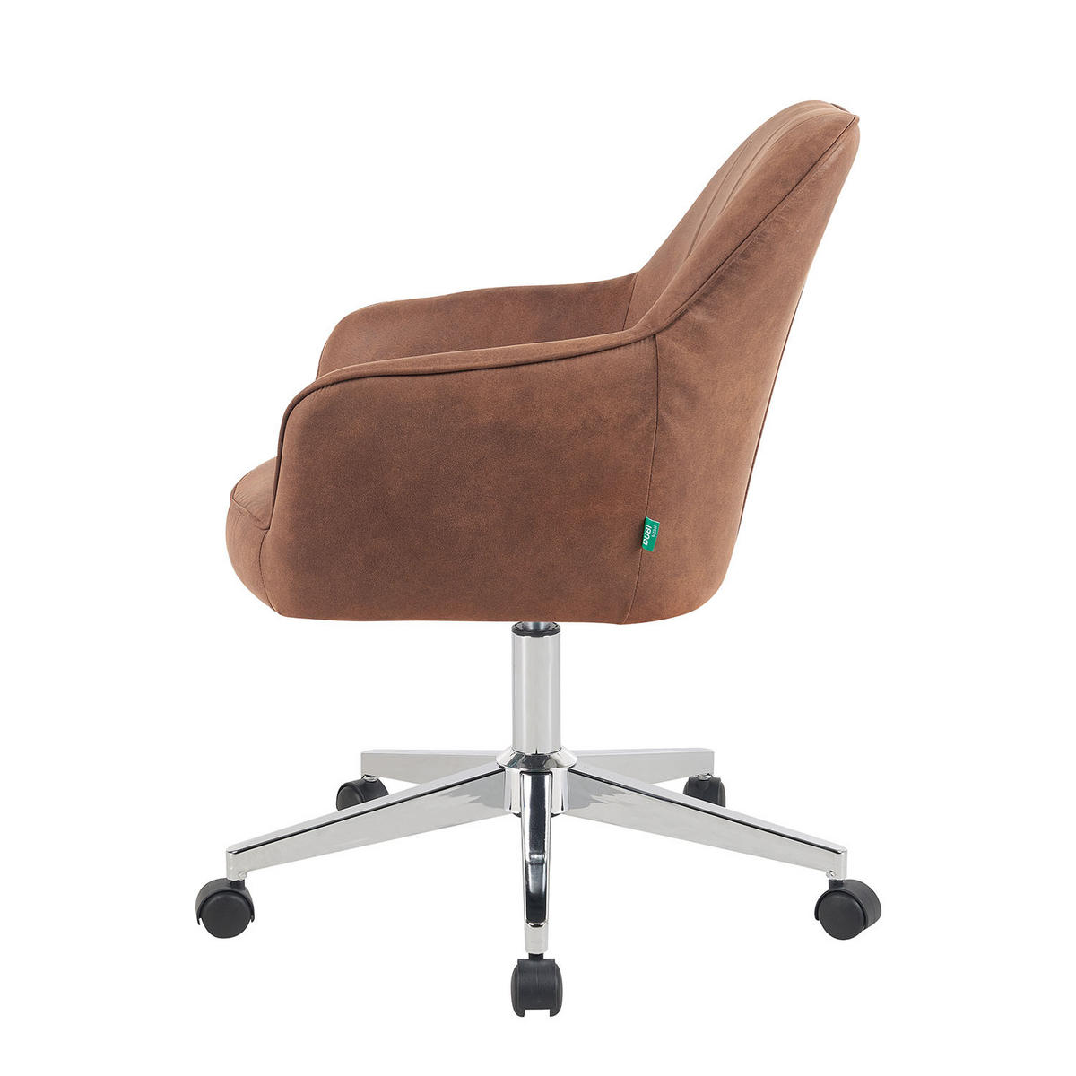 BÜROSTUHL Mika-Lian - Chromfarben/Braun, Textil/Metall (60/84/65cm) - DUBI Möbel
