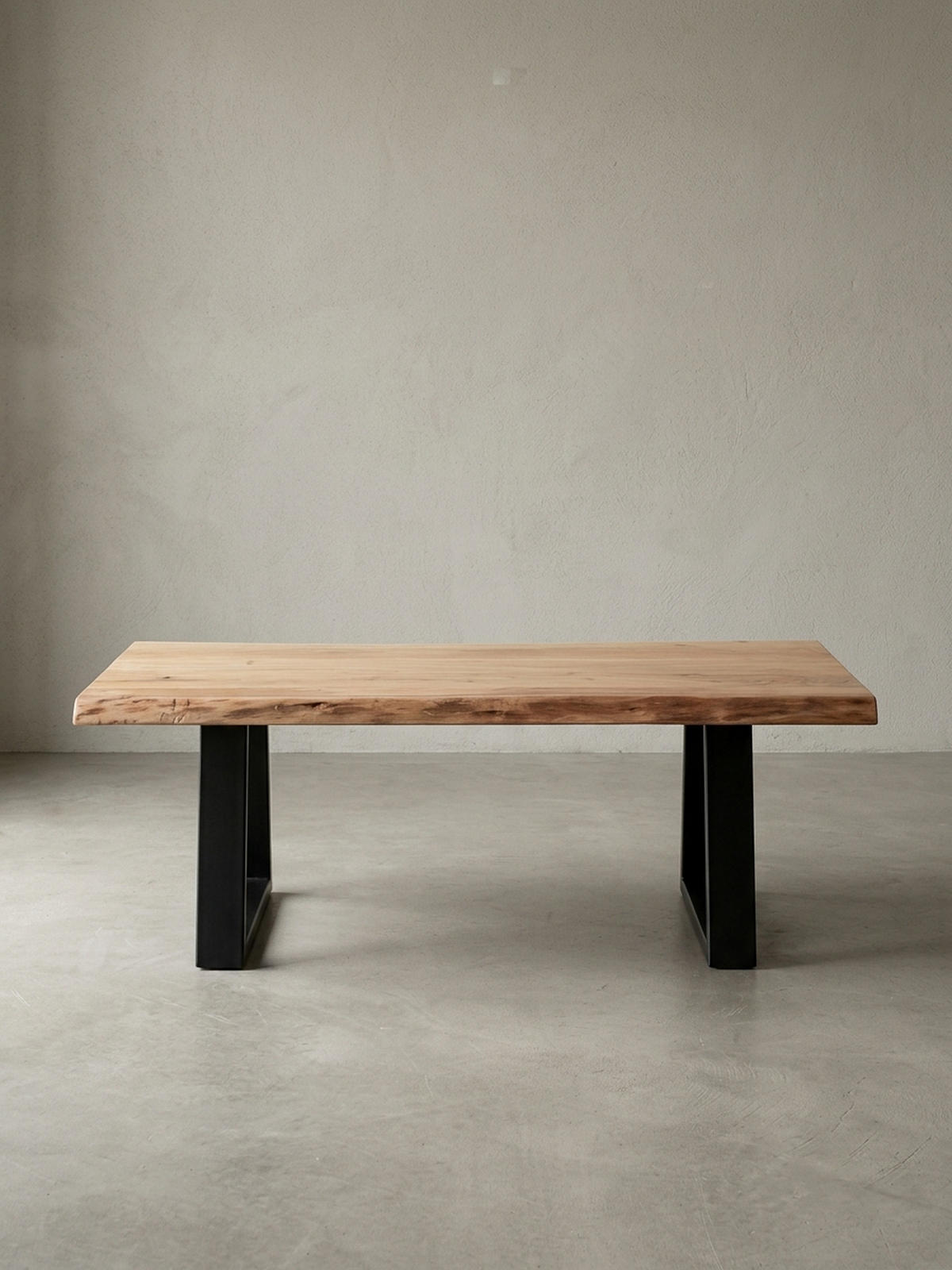 COUCHTISCH Akazie Massivholz Rechteckig Modern Handgefertigt Einzigartige Maserung - Beige/Schwarz, Holz/Metall (60/115/40cm) - KADIMA DESIGN