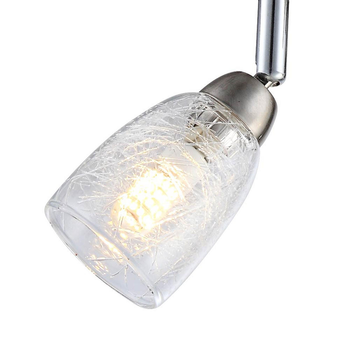 LED DECKENLEUCHTE CRASH Silber - Silberfarben, Glas (60/8.5/14cm) - Globo Lighting