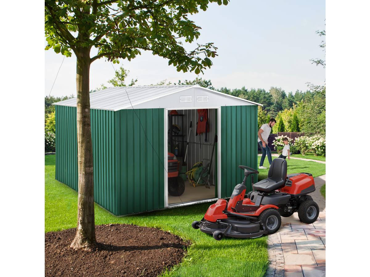 METALL-GARTENHAUS rosas Grün - Grün, Metall (277/202/255cm) - Habitat Garten