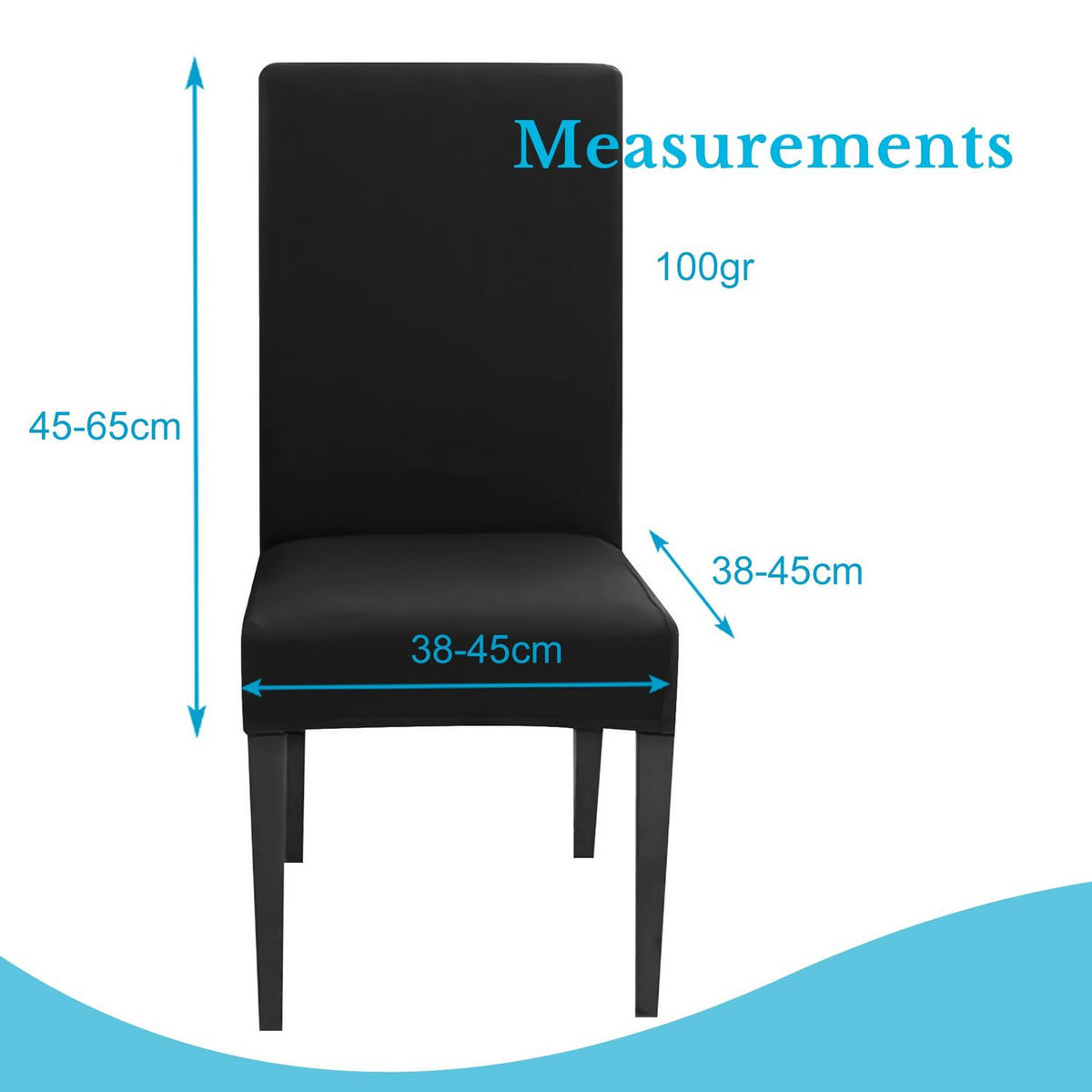 STUHLHUSSE (2-tlg. Set) - Schwarz, Kunststoff (1/38cm)