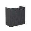 SPÜLENUNTERSCHRANK KÜCHENSCHRANK R-Line Schwarz Beton 80 cm ohne AP - Anthrazit/Schwarz, Holzwerkstoff (80/81.6/46cm) - Vicco
