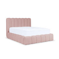 POLSTERBETT CHLOE mit Bettkasten 180x200,Doppelbett mit Stauraum und Lattenrost,Boxspringbett-Optik,ohne Matratze,Schlafzimmer-Puderrosa - Hellrosa, Holz (180/200cm) - Furnistar