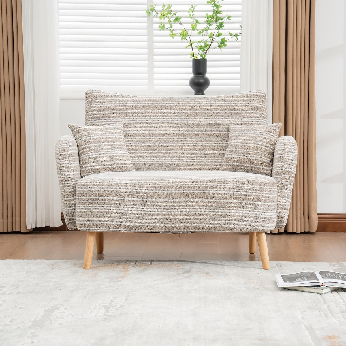 BIG SESSEL,Relaxsessel,Loungesofa,XXL-Sessel,Bouclé,Khaki - Braun, Textil (121/63/81.5cm) - LVHOM