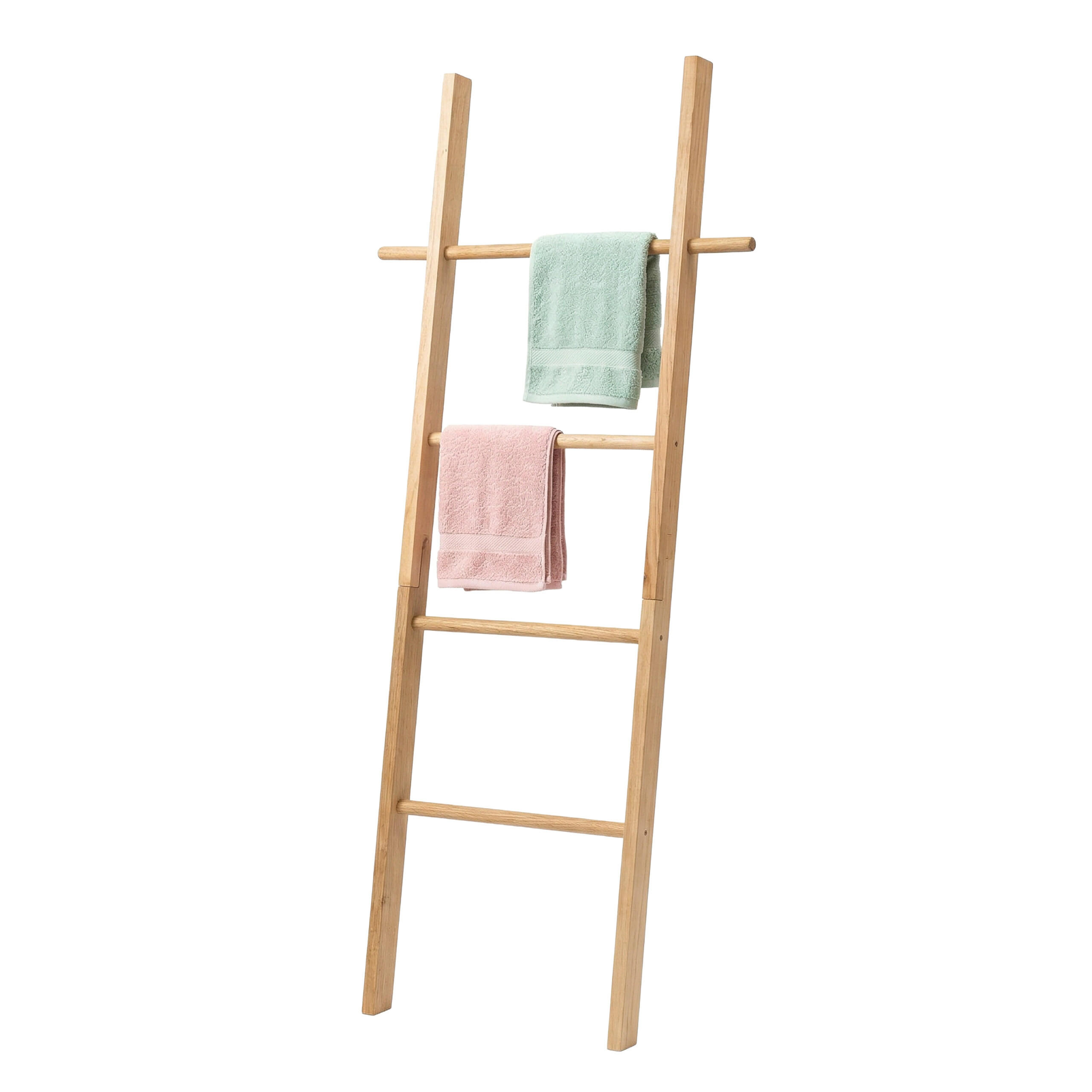 HANDDUKSSTEGE Natur valn&ouml;tstr&auml; 4-steg 2-krokar 145 cm Ljusbrun 145/60/4 cm