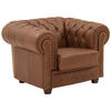 CHESTERFIELD-SESSEL Kath Echtleder (Antikoptik) cognac - Cognac, Leder (110/74/98cm) - 58aufmkessel