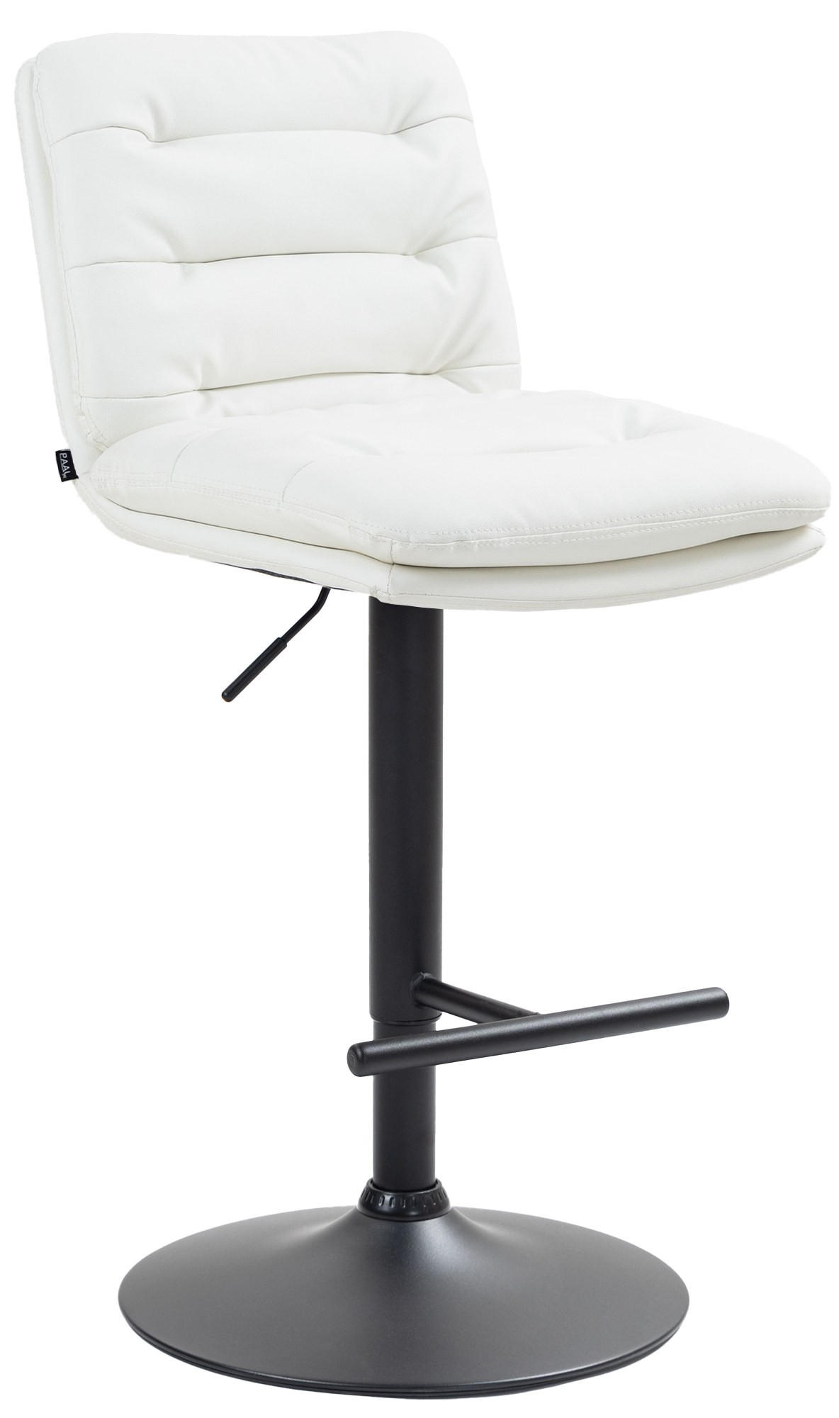 BARHOCKER Lederlook weiß - Schwarz/Weiß, Textil/Metall (42/94/56cm) - CLP