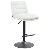 BARHOCKER Lederlook weiß - Schwarz/Weiß, Textil/Metall (42/94/56cm) - CLP