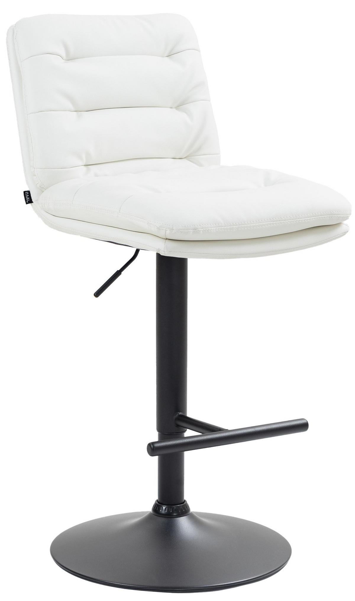 BARHOCKER Lederlook weiß - Schwarz/Weiß, Textil/Metall (42/94/56cm) - CLP