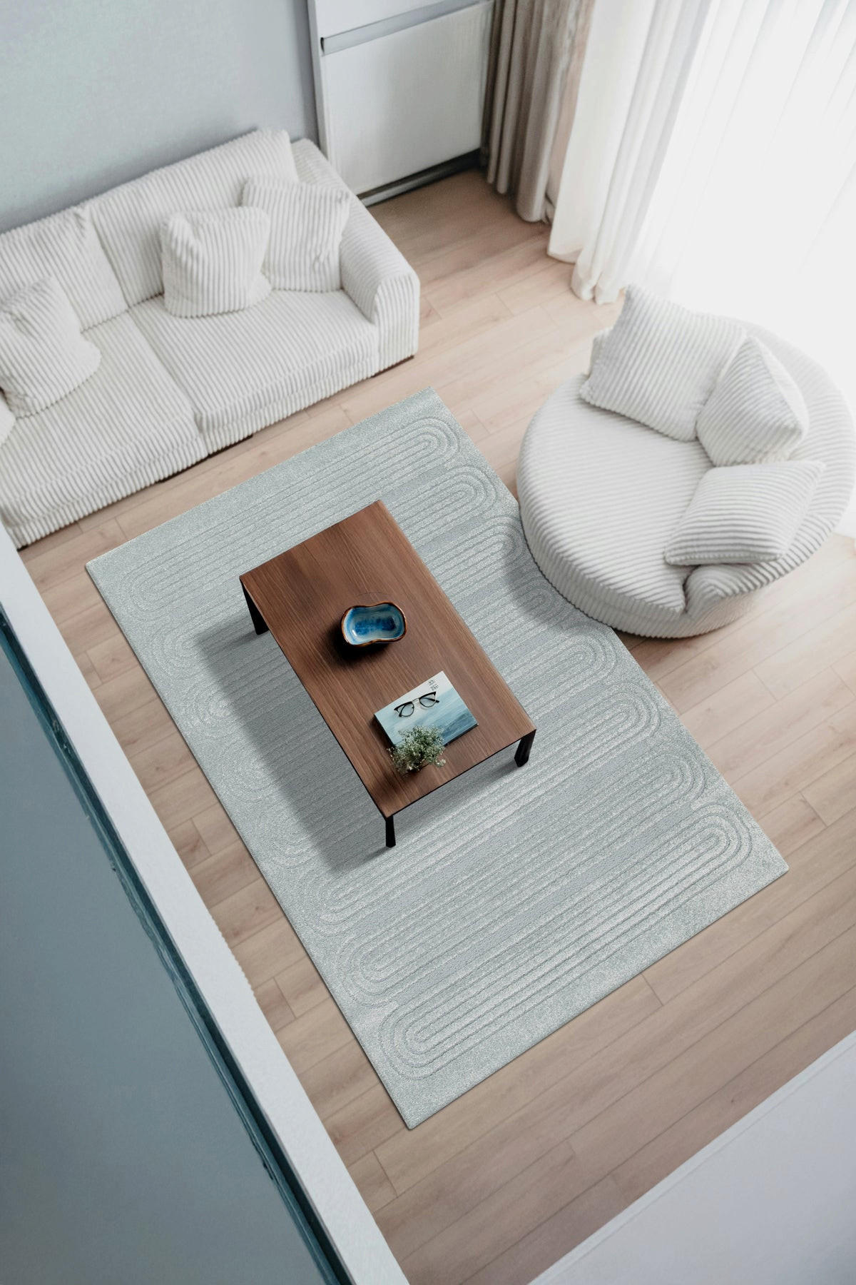 TEPPICH sehr weich mit Relief-Effekt blau - Blau, Textil (160/230cm) - AFK Living