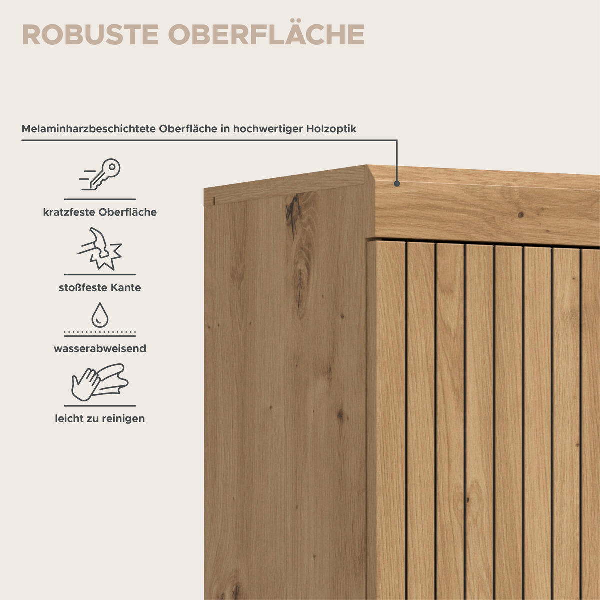 MIDISCHRANK SCOUT (B/H/T: ca. 74/141/31 cm) in Artisan Eiche Nachbildung/Artisan Eiche Nachbildung - Eiche Artisan, Holz (74/141/31cm)