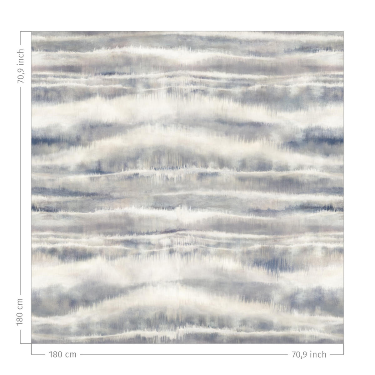DUSCHVORHANG Aquarell Nebel Streifen 180/180 cm - Beige, Textil (180/180cm) - Bilderwelten