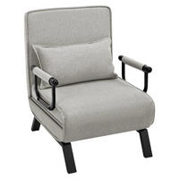SCHLAFSOFA 3-in-1 Klappsofa Grau, 1 Stück, mit Kissen - Hellgrau, Textil (65/75/78cm) - Kaket