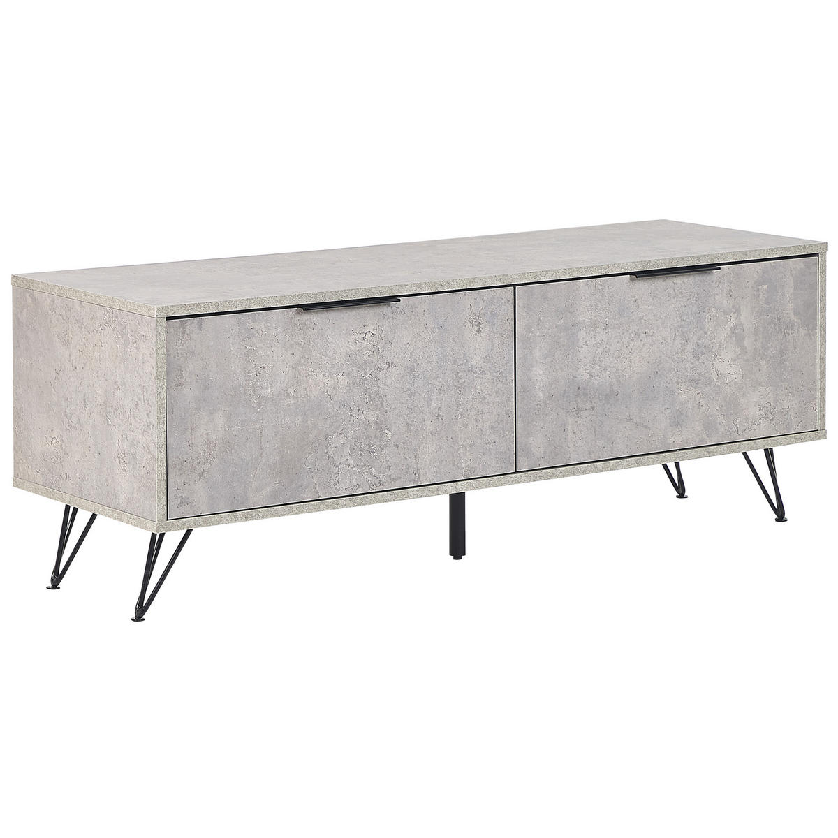 TV-MÖBEL Grau, Schwarz HALSTON 40/120/46 cm - Grau, Holzwerkstoff (120/46/40cm) - Beliani