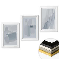 WANDBILDER 3er-Set - 20x30 cm Weißer Rahmen - Abstrakte Aquarellkunst - Weiß, Kunststoff (20/30cm) - ArtPrintCave