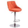 BARHOCKER Lazius, Gestell Metall in Chromoptik, Stoff Orange - Chromfarben/Orange, Textil/Metall (46/100/49cm) - TPFLiving
