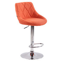 BARHOCKER Lazius, Gestell Metall in Chromoptik, Stoff Orange - Chromfarben/Orange, Textil/Metall (46/100/49cm) - TPFLiving