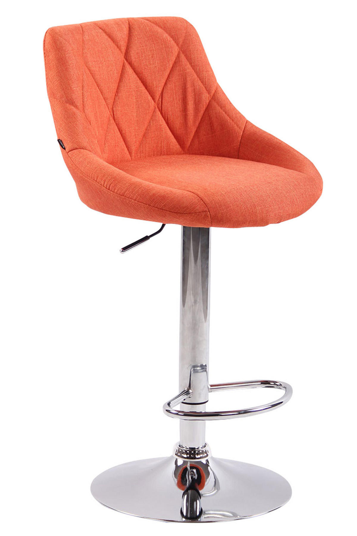 BARHOCKER Lazius, Gestell Metall in Chromoptik, Stoff Orange - Chromfarben/Orange, Textil/Metall (46/100/49cm) - TPFLiving