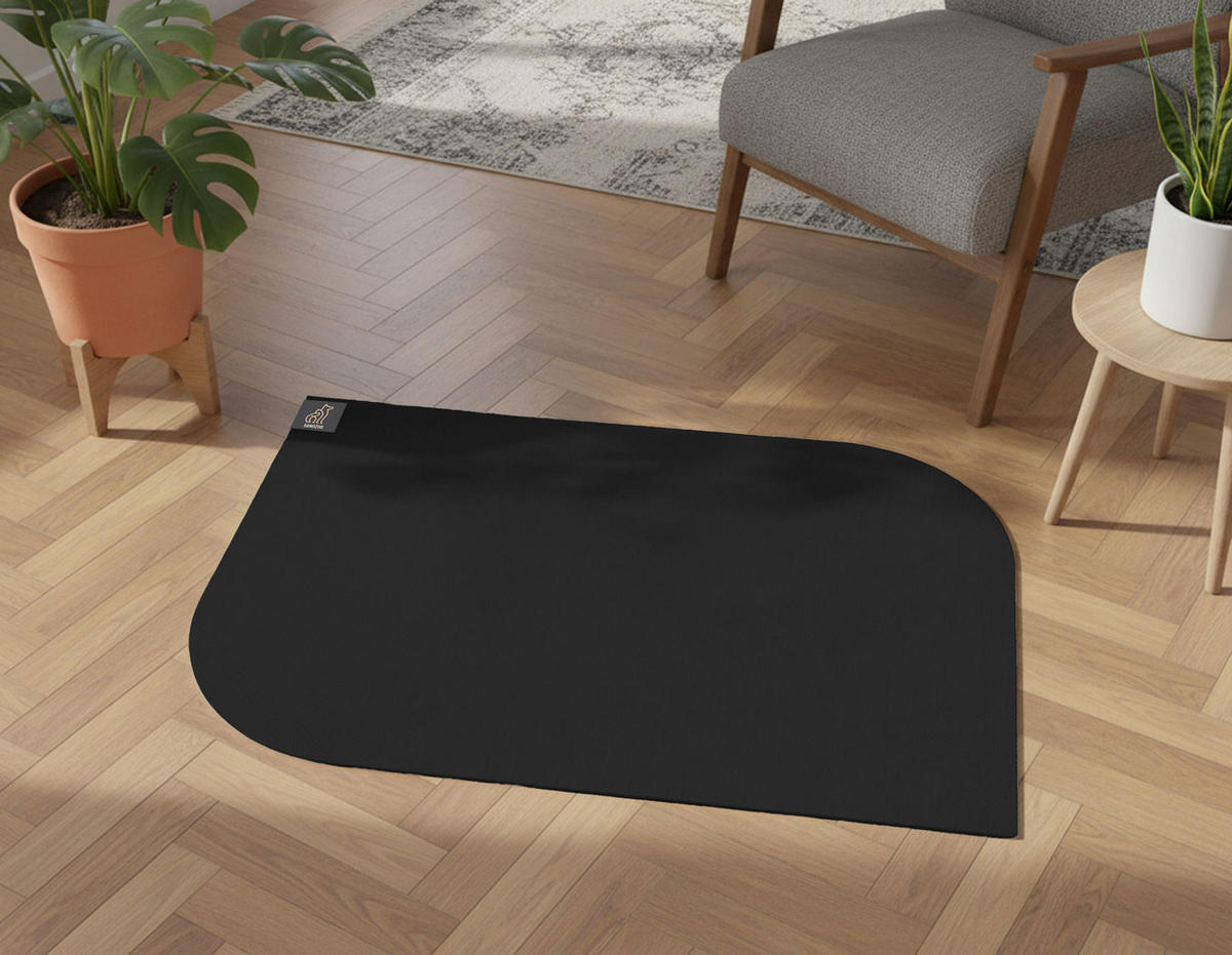 NAPFUNTERLAGE, Öko-Tex, Blattform Schwarz 60 x 90 cm - Schwarz, Textil (90/60cm) - SANOZOO