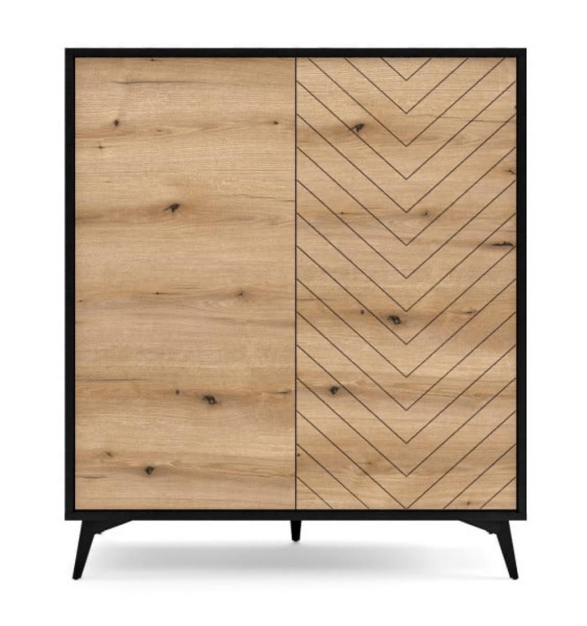 SIDEBOARD Braun DIAMO Jägerzaunmuster KD 104 - Multicolor, Holzwerkstoff (104/119/39cm) - Sepro Meble