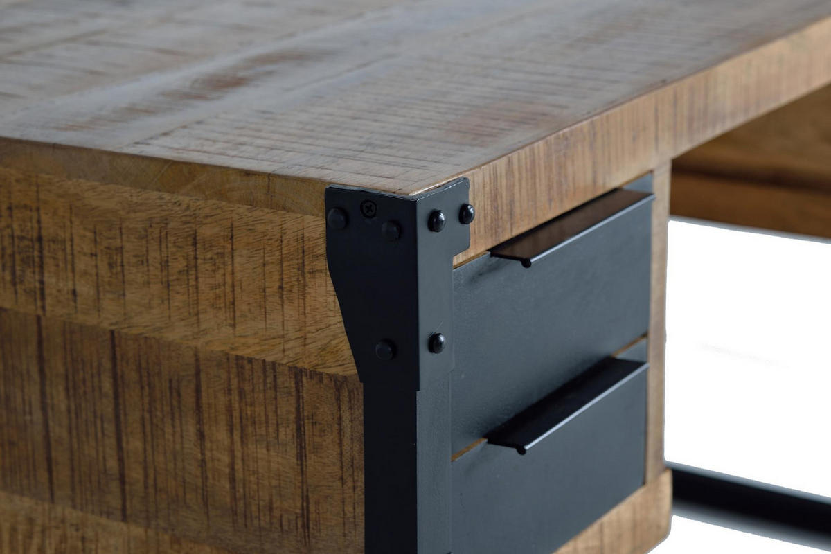 SCHREIBTISCH aus Mangoholz - Braun, Holz (135/70/76cm) - Giner y Colomer