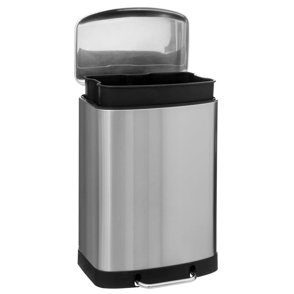 MÜLLEIMER Edelstahl 50 l 44/37,5/66 cm - Grau, Metall (37.5/66/44cm) - 5five Simply Smart