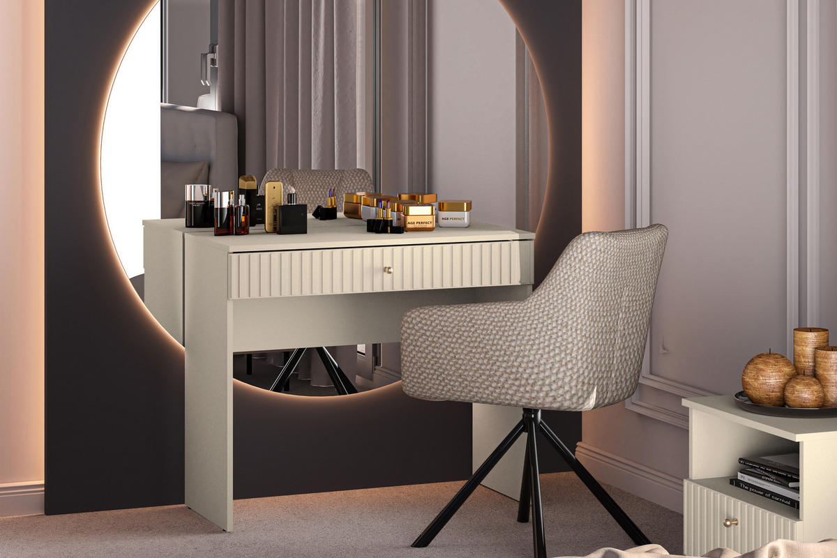 KONSOLENTISCH DROMA mit Schublade, Creme - Creme, Holz (40/92/78cm) - KONSIMO®