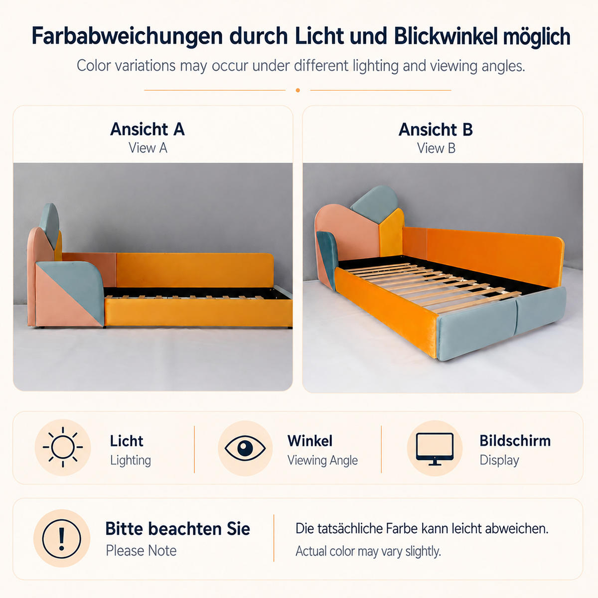 POLSTERBETT 90/200 cm in Blau mit erhöhtem Seitenschutz, gepolstertem Kopfteil und Fußteil aus Samt - Blau/Rosa, Holzwerkstoff/Textil (90/200cm) - STILVORA