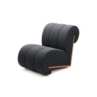 SESSEL CATCH ME, Bequeme Polsterung, 3D-Stoff, Hohe Festigkeit, Holzdetails, Schwarze Farbe - Schwarz, Holz/Textil (80/78/100cm) - DomoHome