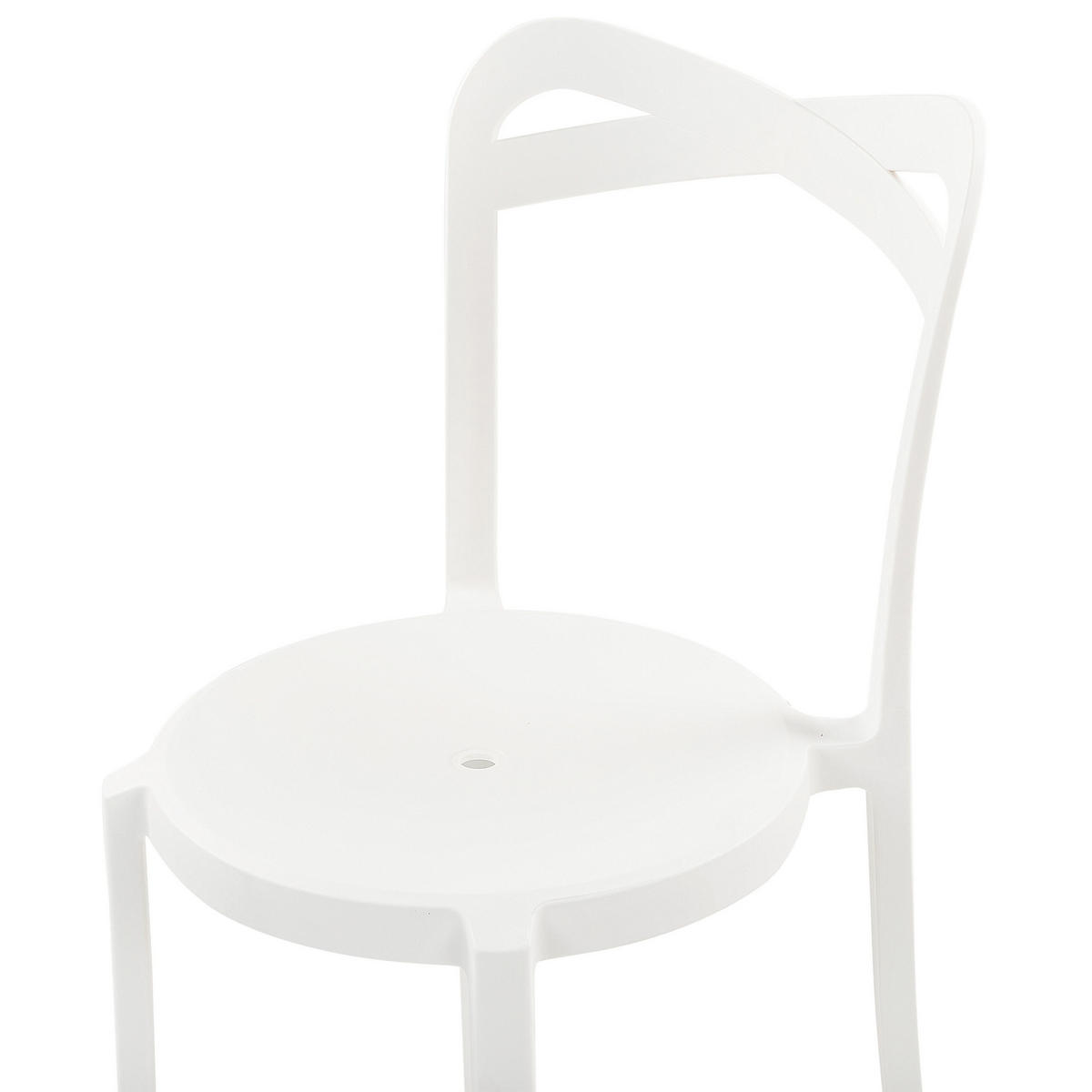 GARTENSTÜHLE 4er-Set Kunststoff weiß Camogli - Weiß, Kunststoff (38/80/40cm) - Beliani
