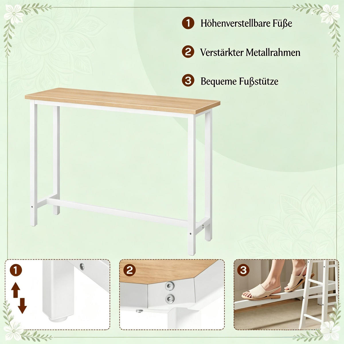 BARTISCH DE-37238 mit verstärktem Metallrahmen Eichenfarben - Eichefarben, Metall (140/40/100cm) - ComfortXL