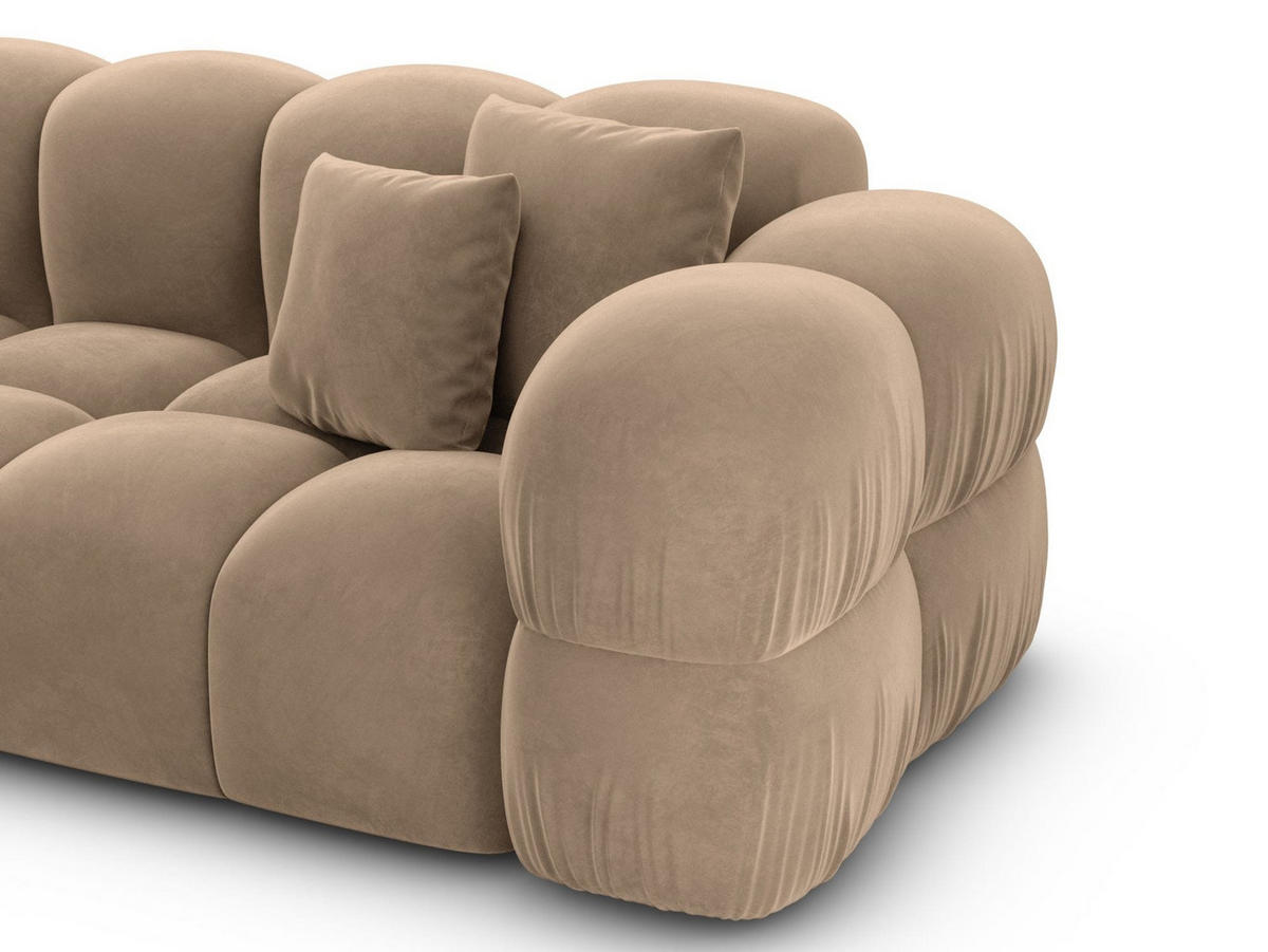 COUCH Monteverde L-Form Braun Samtstoff - Braun, Kunststoff (253/253cm)