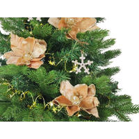 WEIHNACHTSBAUM künstlicher 60 cm mit LED-Beleuchtung, SAMTKUSS, mit 11 Weihnachtsbaumschmuck, Pflanztopf mit Jutesack - Champagner/Braun, Kunststoff/Stein (40/60cm) - LAALU
