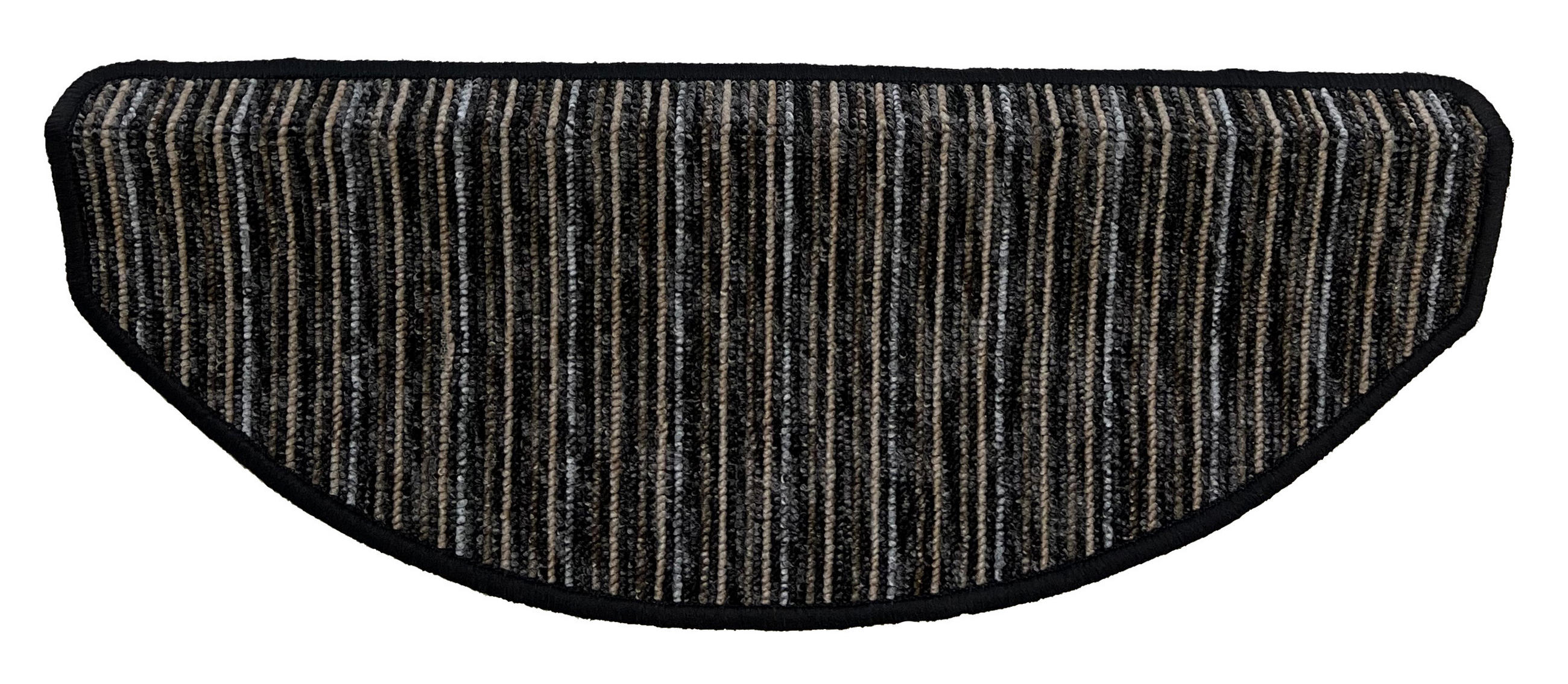 STUFENMATTE Set. 15 Stück "Rimini" Nadelfilz gestreift Anthrazit 24 x 65 cm - Anthrazit/Beige, Textil (24/65/4cm) - oKu-Tex