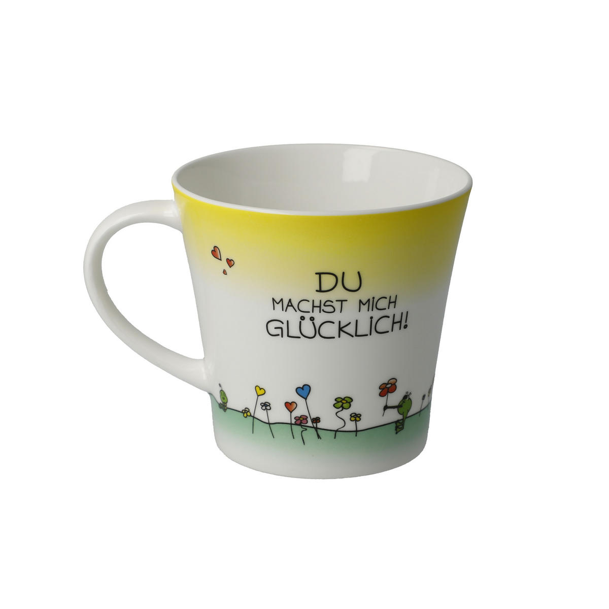 TEETASSE Der kleine Yogi Glücklich, Fine Bone China, Bunt, 350 ml - Multicolor, Keramik (0.35L) - Goebel