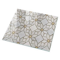GLASPLATTE 80x60 cm – Elegantes Mosaik - Beige, Glas (0.4/80/60cm) - ArtPrintCave