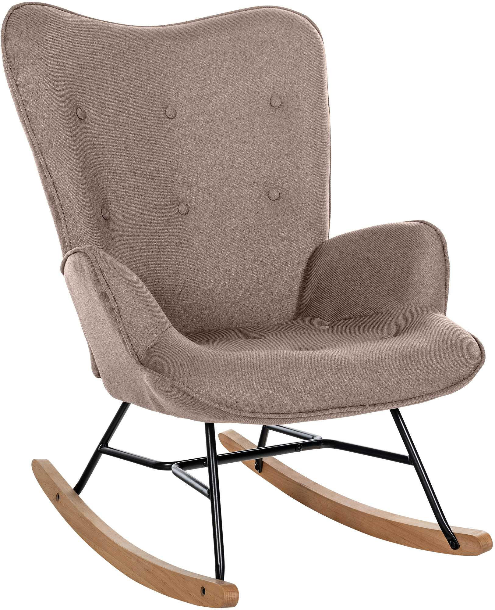 SCHAUKELSTUHL Stoff taupe - Taupe, Textil/Metall (71/98/88cm) - CLP