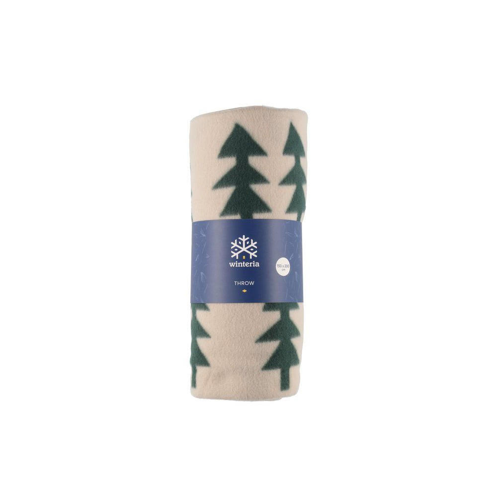 WEIHNACHTSDECKE Tannenmotiv 150/200 cm - Beige, Textil (150/200cm)